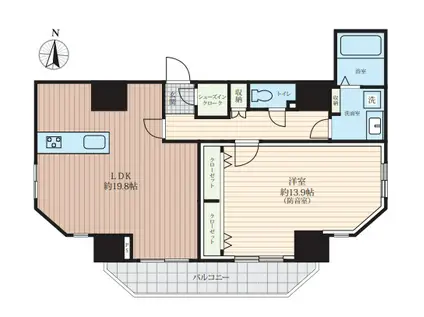 KONOMI MORISITA(1LDK/9階)の間取り写真