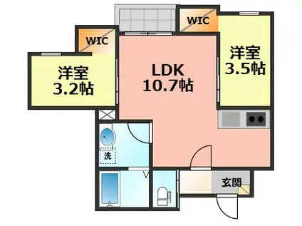 REGALEST VERDE(2LDK/3階)の間取り写真