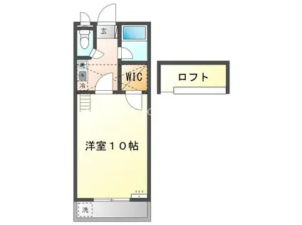 セザンヌ浦町(1K/1階)の間取り写真