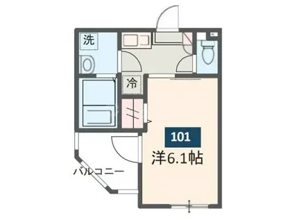 MELDIA船堀II(1K/2階)の間取り写真