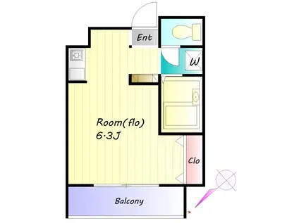 グリーンピア板橋(ワンルーム/4階)の間取り写真