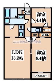 レオネクスト大都(2LDK/1階)の間取り写真