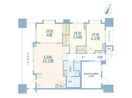 コンフォールスクエアさいたま新都心(3LDK/10階)の間取り写真
