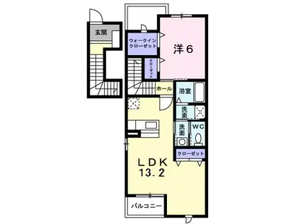 エアリー II(1LDK/2階)の間取り写真