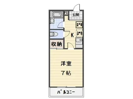 オ・ハナ クレスト(1K/3階)の間取り写真