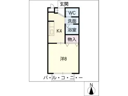 サープラスワンフルサワA棟(1K/2階)の間取り写真