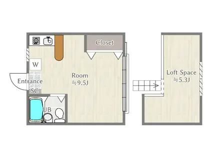 コーポルピナス(ワンルーム/2階)の間取り写真