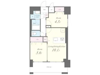 PORTOFINO PORTOFINO(2LDK/7階)の間取り写真