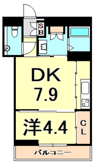 シャーメゾン甲子園口1丁目レジデンスウエスト(1DK/3階)の間取り写真