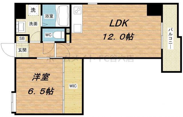 レジディア堺筋本町(1LDK/10階)の間取り写真
