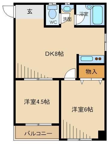 あおばビル(2DK/3階)の間取り写真