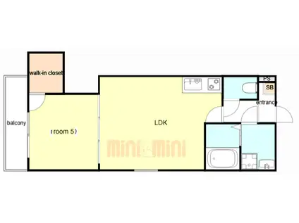 ジーメゾン明石林崎(1LDK/2階)の間取り写真