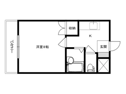 ヴェルディ南松原(1K/1階)の間取り写真