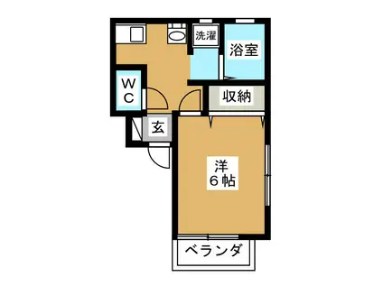 ヴェルドミール(1K/1階)の間取り写真
