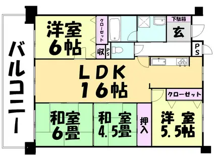 スプラウトマンション須恵(4LDK/2階)の間取り写真