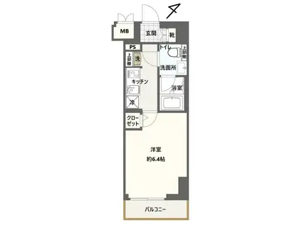 CREST TAPP新横浜(1K/9階)の間取り写真