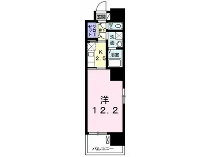 プランドール(1K/8階)の間取り写真