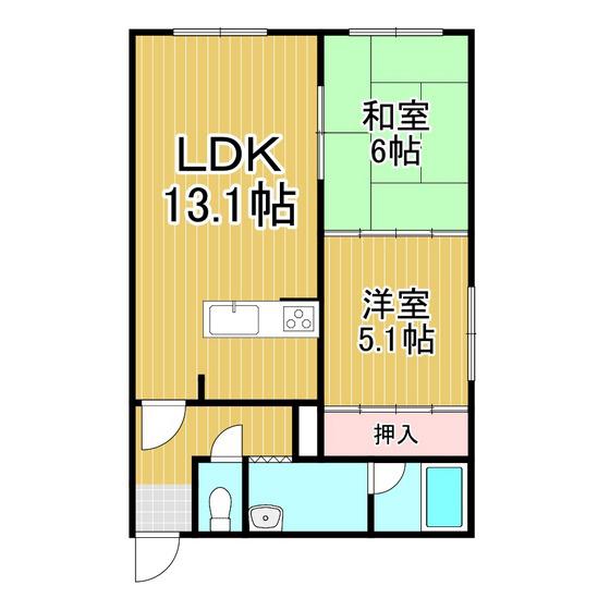 ドリームライク新生(2LDK/2階)の間取り写真