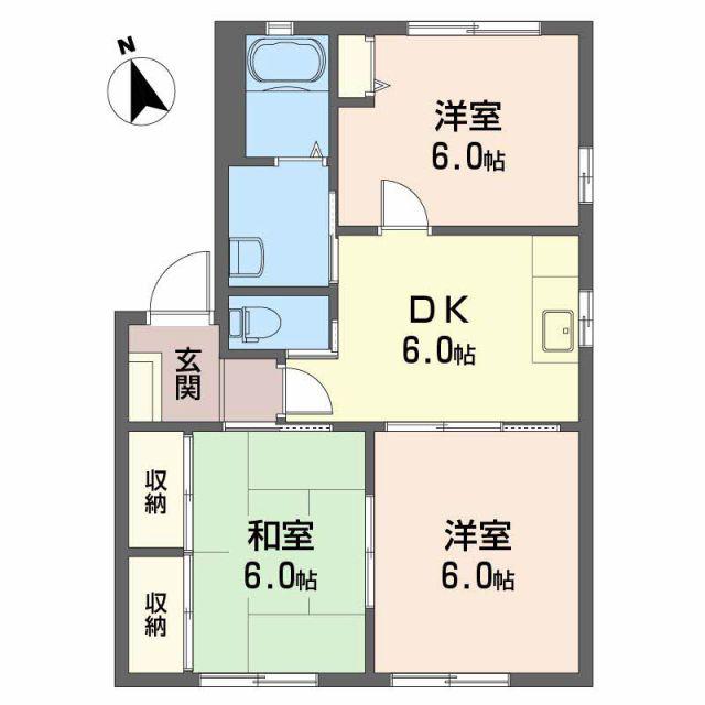 ディアス千原5(3DK/1階)の間取り写真