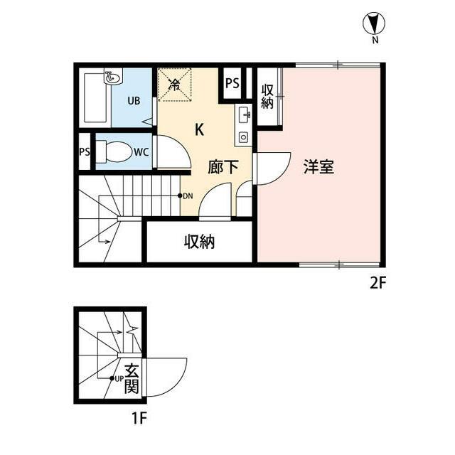 北金目2丁目アパート(1K/1階)の間取り写真