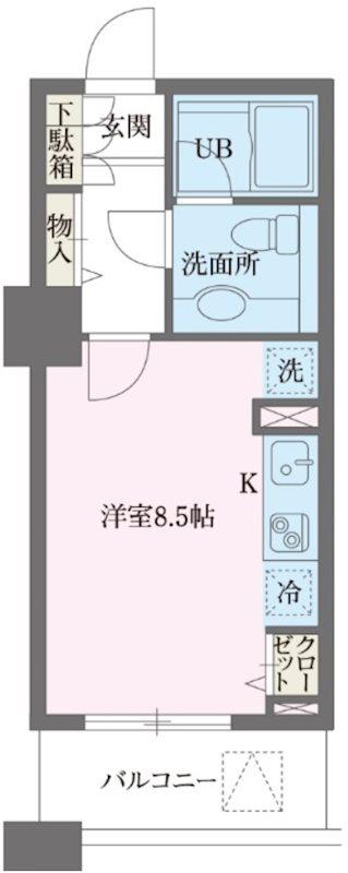 ドゥーエ横浜駅前(ワンルーム/8階)の間取り写真