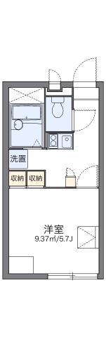 レオパレス陶器(1K/1階)の間取り写真