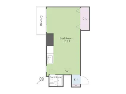 東都マンション赤坂(ワンルーム/4階)の間取り写真