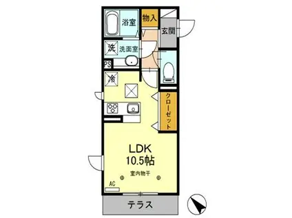 S.エテルネル(1K/1階)の間取り写真