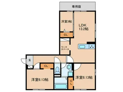 VENTO(3LDK/1階)の間取り写真