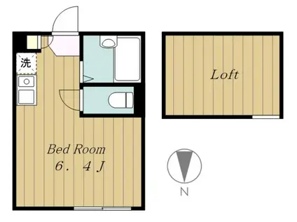 プライムテラス相模大野(ワンルーム/2階)の間取り写真