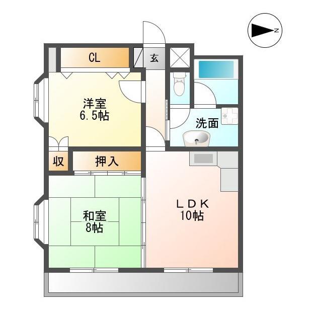 ファミール辻(2LDK/2階)の間取り写真