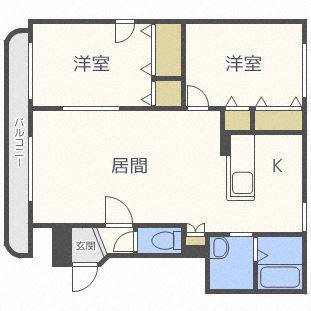 ヨシア花川(2LDK/2階)の間取り写真
