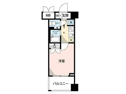 マイナビSTAYミライエ東麻布3丁目(1K/10階)の間取り写真