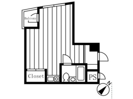 キャッスルマンション赤羽(ワンルーム/2階)の間取り写真