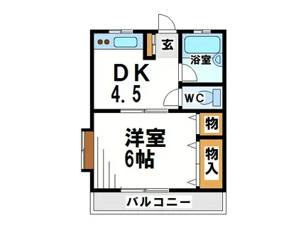 コーポミハル(1DK/1階)の間取り写真