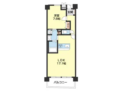 パシフィックビスタIII(1LDK/2階)の間取り写真