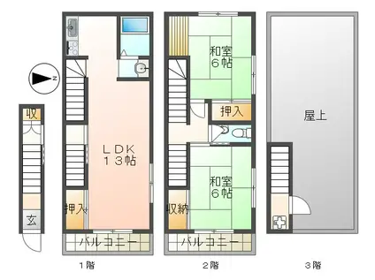 クリエイトビルII(2LDK/2階)の間取り写真