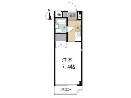 ペアハイツ(ワンルーム/2階)の間取り写真