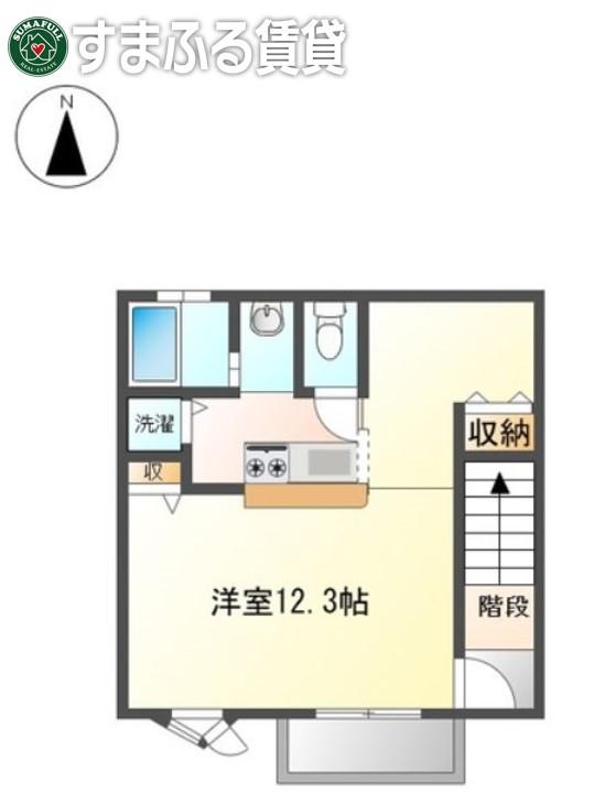 ヴィレッジゆたかIV(ワンルーム/2階)の間取り写真