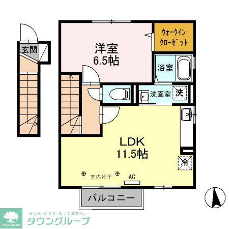 パークハイツ(1LDK/2階)の間取り写真