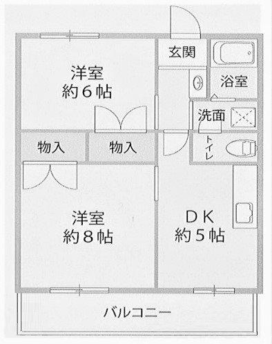 ダイコーポ西藤江(2DK/1階)の間取り写真
