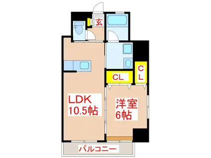 MERVEILLE(1LDK/4階)の間取り写真