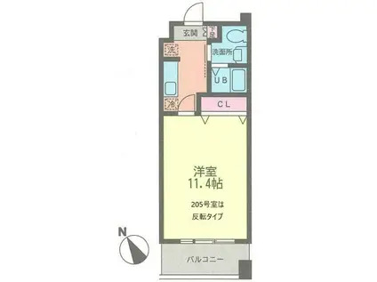 ヤママサ第10ビル(1K/2階)の間取り写真