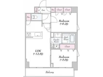 ロイジェント志村坂上(2LDK/4階)の間取り写真