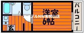 コーポ松原II(1K/1階)の間取り写真