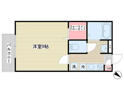 ペルシーモ(1K/2階)の間取り写真