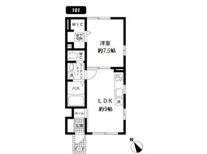 ハウスフェリカ(1LDK/1階)の間取り写真