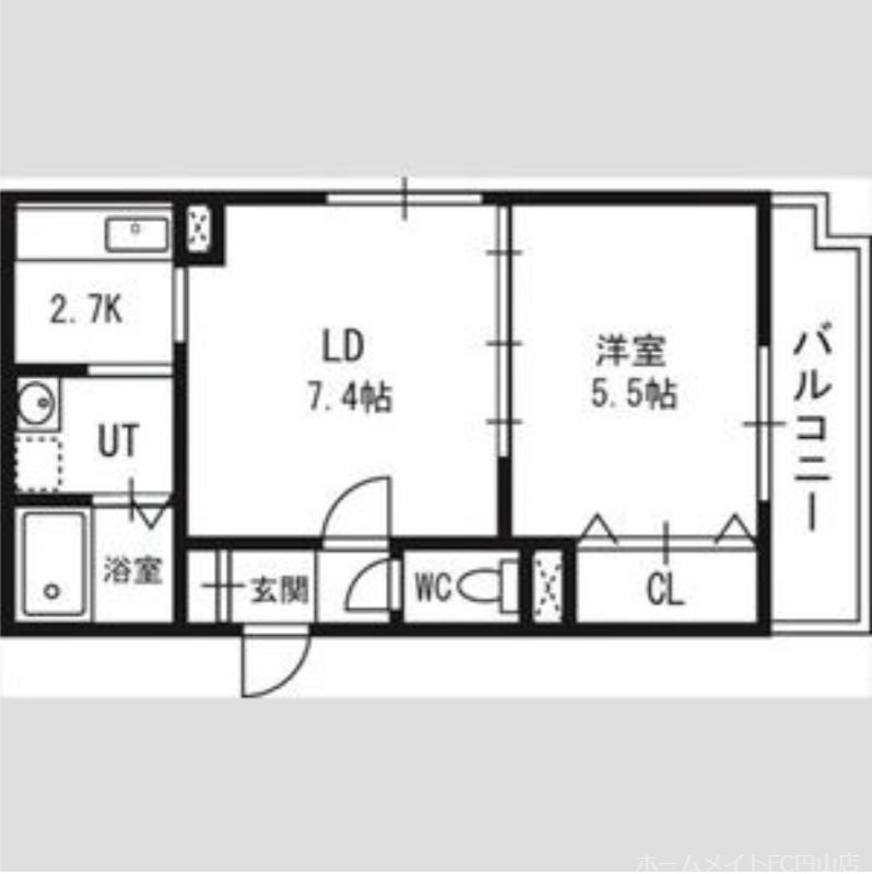 シャトーアンジュラス(1LDK/4階)の間取り写真