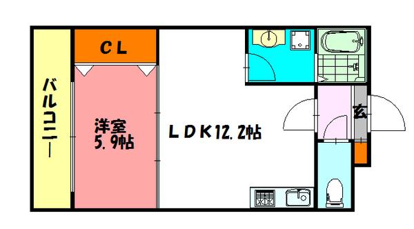 ジーメゾン明石魚住I(1LDK/1階)の間取り写真