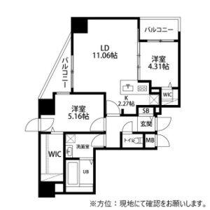 WELLZ N5(2LDK/11階)の間取り写真